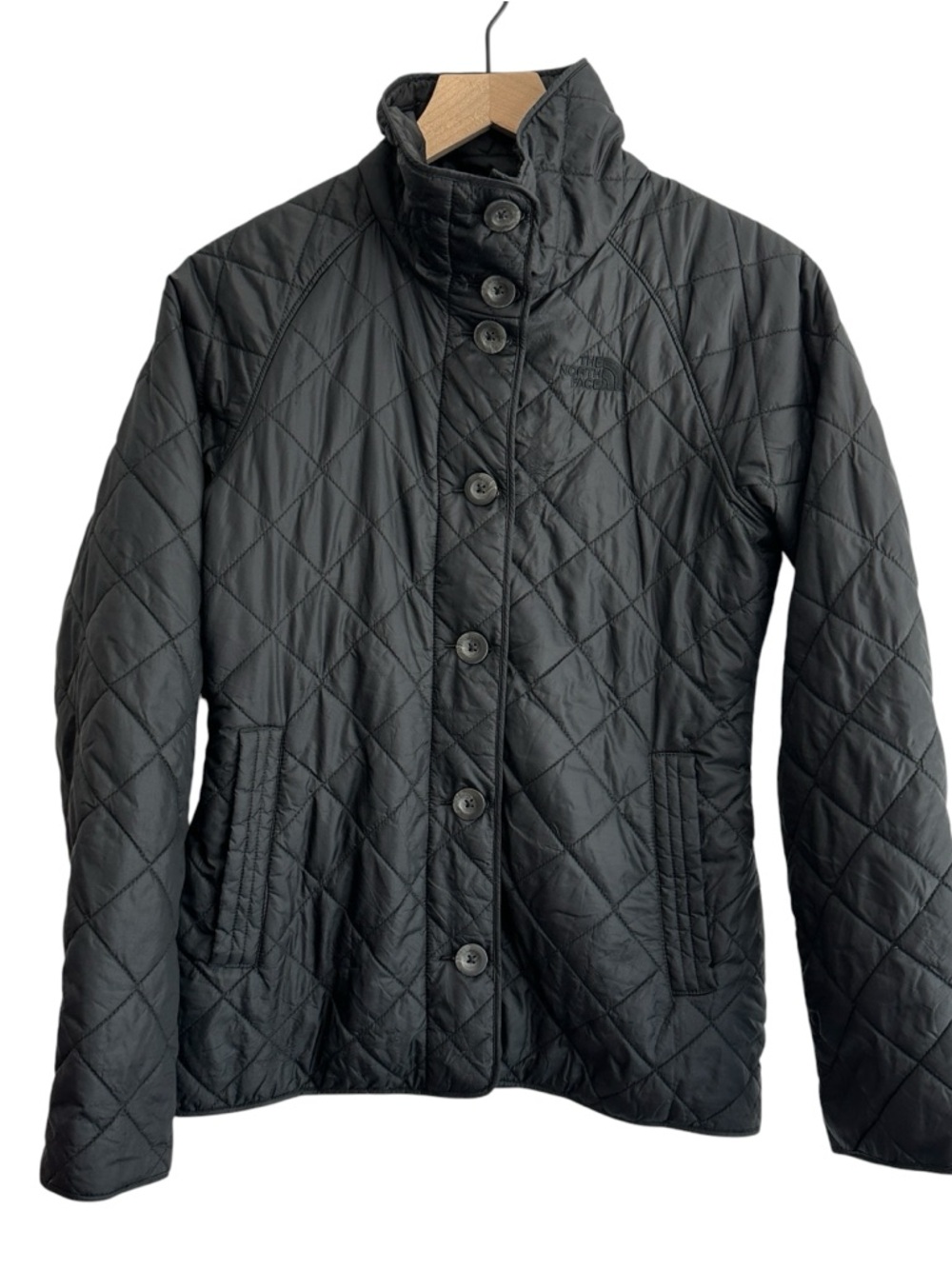 The‎ North Face Jacket Small BlackQuilted  Label Detail wind resistant pockets